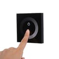DC 12V-24V Dimmerbrytare Väggmonterad Touch Panel Controller, Monokrom LED-remsa Ljusstyrka Justerbar Dimmer, Touch Screen LED Dimmerbrytare (svart)