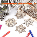 Miniatyrbild 2 av 5: 24 st Trä Snöflingor Dekorationer 10cm Julgran Hängande Dekorationer Rustika Dekorationer Trähantverk