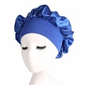 Miniatyrbild 1 av 3: Mjuk Satin Bonnet Siden Bonnet Hårinpackning för Sovhatt med Bred Elastisk Band Natt Sovhatt Bonnets Hårtäckning Enkelt Lager