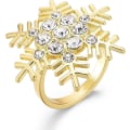 Miniatyrbillede 5 af 5: 6 stk. Snefnug Servietringe Metal Guld Servietring Med Rhinestones Pynt Dekoration Til Jul Bryllup Fest