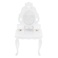 Miniatyrbillede 2 af 5: Log Cabin Ornament Bordpynt Miniature Soveværelse Bord Mini Hus Kommode Model Mini H White 15x7.8cm