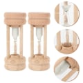 Miniatyrbillede 2 af 5: 2 stk Træ Gave Tidsglas Bambus Kunst Timer Pynt Fint Soveværelse OrnamentTræ10x3.5cm