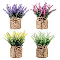 Miniatyrbillede 1 af 2: 4 stk. Mini Kunstige Blomst Bonsai Pynt Kreative Linnedpose Bonsai Ornament Til Hjem Kontor Assorteret C