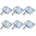 Miniatyrbillede 3 af 3: 6 stk Strandtaske Tote Iridescent Gaveposer Genanvendelige Gaveposer Foldbar Gavepose Iridescent Tasker Håndtag