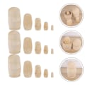 Miniatyrbilde 3 av 3: 3 Sett Barnas Julekrybbe Sett Barn Umalte Nesting Dukker Nesting Doll Gaver DIY Russiske Nesting Do