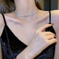 Pikkukuva 3 / 5: Bohemian Butterfly Choker -kaulakoru Timanttikoristeinen Käärmeluu Ketjukaulakoru Hyönteinen Boho Prom Party Festival Asusteet