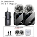 3-i-1 Trådløs Lavalier Mikrofon til Kamera, iPhone, Android, Mikrofon til Videooptagelse Podcast Støjreduktion mic(FMY) 2PCS Lavalier Mic 2PCS Lavalier Mic