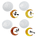 Miniatyrbillede 3 af 5: Halloween Hexe Kosteskaft Måne Væghæng Dekoration Silikonform Epoxy Harpiks DIY Håndværk