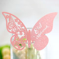 Miniatyrbilde 2 av 5: 100 stk Butterfly Nummererte Navnepapir Plasskort Vinglasskopp CamubalBlack