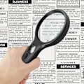 Miniatyrbillede 5 af 5: LED-lys Håndholdt Forstørrelsesglas Lupe Observationsboks Med Skala Inspektionsfrimærker C C