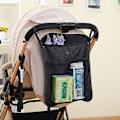 Miniatyrbillede 1 af 5: Barnevogns Nettaske Sort, 34 X 30cm, Universal Barnevogns Opbevaringsnet Baby Net Med Barnevogn Og Hængende Opbevaringspose Opbevaringspose