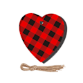 Miniatyrbillede 2 af 5: 10 stk Plaid Juletræspynt i Træ med Snefnug, Engel, Rendeer, Snemand - Sæt med Reb til DIY Håndværk og Julepynt