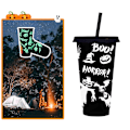 Miniatyrbilde 3 av 5: Halloween Straw Cup med Lopp, Gjenbrukbar Plastkopp, Lysende Drikkkopp