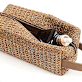 Miniatyrbillede 3 af 4: Capacity Pp Grass Rejsetaske Kosmetik Organizer Opbevaringspung Vasketaske Makeup Taske. (brun)(1stk)