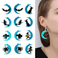 Miniatyrbillede 5 af 5: Ørering Form Vedhæng Ornament Hexe Måne Bat Spejl Silikon Form