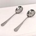 Miniatyrbillede 2 af 5: 2-pakke Suppe Spiseske med Huller 7,7 tommer Rustfrit Stål Si Ske til Buffet, Middag, Restauranter