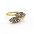 Miniatyrbillede 2 af 5: Servietringe, Servietringholder Rhinestone Diamant Servietringe Bladform Servietspænde Til Bryllup Fest Banket Middagsbord (6 stk)