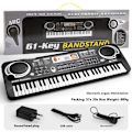 Miniatyrbillede 1 af 5: Sort 61-tangenters elektrisk keyboard klaver elektronisk digitalt klaver pædagogisk musikinstrument bærbar klaver keyboard undervisning
