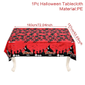 Miniatyrbilde 3 av 5: 10 stk Halloween Dugg 72x72 Tommer Rektangulær, Vaskbar Dugg for Fest Piknik Middag Dekor