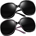 Miniatyrbillede 1 af 5: SDIGV Polariserede solbriller til damer, trendy, overdimensionerede, store kørebriller til damer, UV-beskyttende store solbriller, shades db 2black