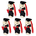 Pikkukuva 5 / 5: 5 kpl Seisova Graduointikarhu Ihastuttavassa Graduointikarhukokoelmassa (hattu mukana) Sekalaiset Värit 12X3cm Assorted Color 12X3cm