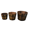 Pikkukuva 2 / 3: 3 kpl ruokailutilan koristepöydän puinen mehikasvien istutusastia puinen kukkaruukku rustiikkinen mehikasvien istutusastia Brown 18.5X18.5CM