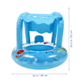 Miniatyrbild 2 av 3: Baby Float Uppblåsbar Pool Float Uppblåsbar Simring Simringar Blå 62x56cm