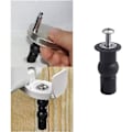 Miniatyrbillede 5 af 5: 2 stk. Toilet Sædehængsel Beslag, Toiletlåg Fastgørelsesskruer, Toilet Sædehængsel, Til Toilet Sæder, Generelle Toilet Sæder (sort)