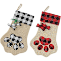 Miniatyrbillede 1 af 5: Jule Strømper Plaid Strømper 18\" Burlap Hængende Jule Strømpe, Plaid Jule Strømper Til Børn Godteposer Strømper Gaveholdende Sæt Til C