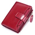 RFID Blocking Small Compact Leather Wallet with Zipper Pocket and Two Compartments for Women, Card Holder and ID Window