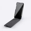 Miniatyrbild 2 av 4: MELKCO Magnetic Case for iPhone 16 Pro Vertical Flip Genuine Leather+PC Shockproof Cover - Multicolor Black