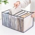 Miniatyrbillede 2 af 4: 1 sæt Garderobe Tøj Organizer, 2 stk Store Mesh Tøj Opbevaringsbeholdere, 2 stk Foldbar Skab