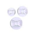 Miniatyrbilde 1 av 5: 3 stk/sett Plast 3D Mini Sløyfeknute Form DIY Fondant Stempel Kutter Kakeform Sløyfe Kjeks Cupcake Topper Form Baking