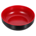 Pikkukuva 2 / 2: 1 kpl Melamiini Nuudeli Kulho Kaksivärinen Salaatti Kulho Ruokakontti (musta, punainen)Punainen 18,8x18,8x6,6cm