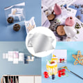 Miniatyrbillede 3 af 4: 6 stk. Vægspejl Stickers Kvadrat Aftagelig Spejl Lim Sølv Selvklæbende Spejl Vægstickers Soveværelse Stue Badeværelse 20 x 20cm