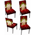 Miniatyrbild 2 av 3: Stolsöverdrag 4-pack Stretch Stolsöverdrag Jul Möbelskydd för Matrum Ceremoni Hotell, Chri