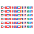 Miniatyrbild 1 av 5: 6 st Världsflagga Girlang Polyester Flaggor Internationell Girlang Banner Dekorationer 500X21CM