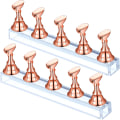Miniatyrbillede 1 af 5: 2 Sæt Akryl Negle Display Stativ Negle Tip Øvelsesholder Magnetisk Negle Øvelsesstativ Fingernegl DIY Negle Stativ (Rosenguld)