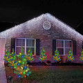 Miniatyrbillede 2 af 5: 4 Sæt Solcelledrevne Julelys med 6 LED i Flere Farver til Udendørs Julepynt, Solcelledrevne Små Juletræer