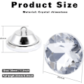 Miniatyrbilde 2 av 3: 60 stk Klare Rhinestone Knapper med Metallspenne for Sy, Sofa, Seng, Håndverkdekorasjon (30mm)