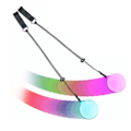 Miniatyrbillede 1 af 5: Blød Spindende Glow Poi til Begynderbørn og Professionel Regnbue Fade og Høj Strobe Spindende LED Glow Legetøj Lysende Bolde 2 stk