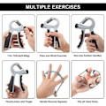Pikkukuva 2 / 4: Count Grip Strength Device | (Harmaa Musta) Puristusvoimamittari Kynsiliikuntavälineet Nuorten Poikien Lahja Puristusvoima Säädettävissä (5-60)