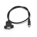 Pikkukuva 5 / 5: Paneliin asennettava kaapeli + ruuvi Mini USB 5-napainen uros USB 2.0 B -liitäntään naaras Musta
