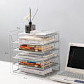 Miniatyrbilde 3 av 5: Brevskuffer 2 stk/Stable Metallnett Skuff/Multifunksjonell Organizer/Mappeskuff for Kontor
