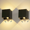 Pikkukuva 1 / 4: 2 kpl LED-ulkoseinävalaisinta liikeanturilla Ulkoseinävalaisin Seinälamppu Ylös alas -suuntauksella Sisä- / ulkokäyttöön