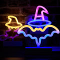 Miniatyrbillede 5 af 5: Halloween Dekoration LED Lys Heks Hat Slik Natlys Fest Dekoration Lys Soveværelse Bar Kaffe Dekoration Belysning Kranium Lys Spøgelse