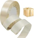 22M Vitt 2cm Satinband - Presentrosetter, Bröllop, Julpyssel