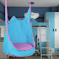 Pikkukuva 1 / 5: Lasten Pod-keinutuoli sisätiloihin, Lasten Pod-keinutuoli lapsille riippuva hammock-tuoli sisä- ja ulkokäyttöön, lasten hammock-istuin Pod (Parannettu kaksi hihnaa, sininen)