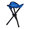 Miniatyrbillede 3 af 5: Blå Bærbar Foldbar Canvas 3-Benet Tripod Skammel til Vandreture, Camping, Fiskeri, Picnic, Strand, BBQ, Rejser, Rygsækrejser, Have