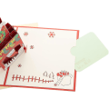 Pikkukuva 4 / 5: 3D Pop Up Joulukortti Merry Christmas Kortti 3D Taittuva Joulukortti Joulukortteja Kirjekuorilla 3D Kortti Käsintehty Lahjakortti Savupiippu
